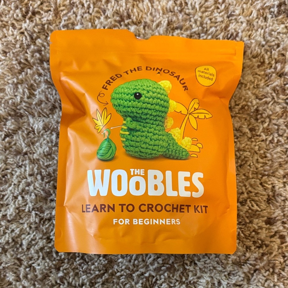 Fred the Dinosaur Woobles Learn to Crochet Kit for Beginners